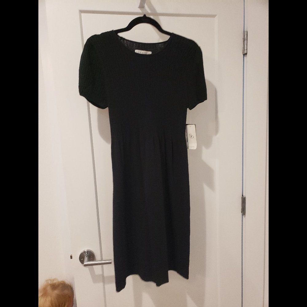 Stretchy Knit Black Dress - Size 12P